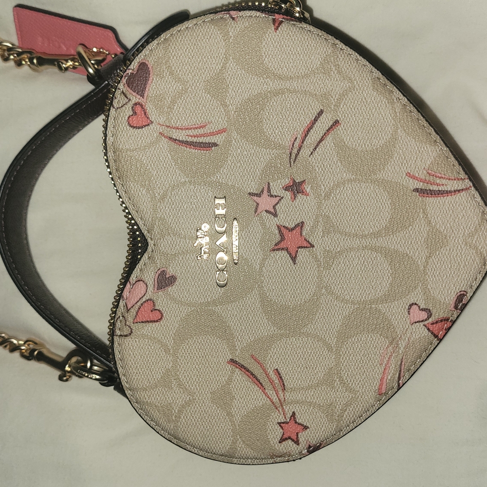 Coach Pink and Cream Mini Bag with Signature Style